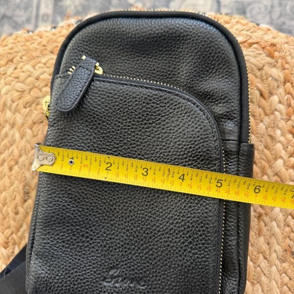 S-ZONE Genuine Leather RFID Blocking Small Sling Bag Women Crossbody Fanny Pack - Picture 6 of 7